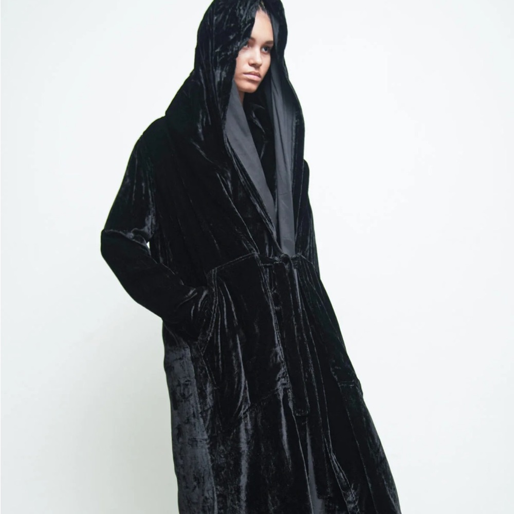 Nicholas K Long Gray Duster Coat, M - Picture 7 of 8